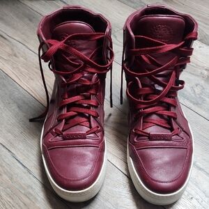Gucci Guccissma Mens Maroon High-Top Sneakers